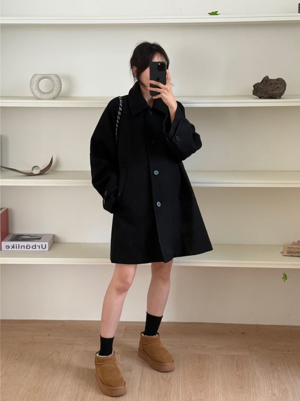 WEARME東大門代購女裝新品推薦時尚24秋冬熱賣休閑中長款大衣WEARME中長款大衣圖色2