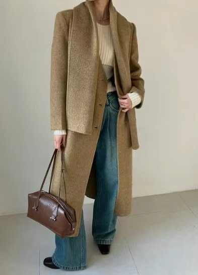 MARFA-T東大門代購女裝新品真品休閑職業熱賣中長款大衣手工MARFA-T中長款大衣