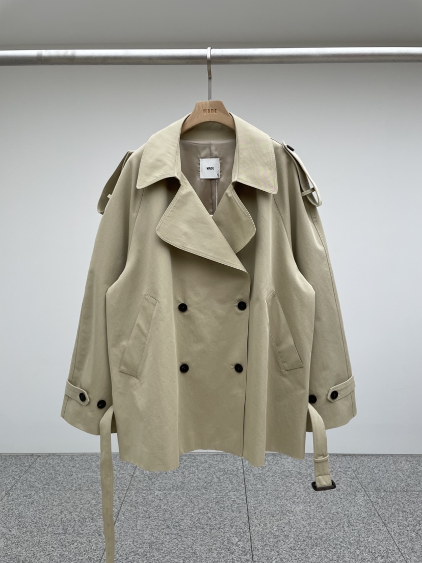 MADE-P東大門代購女裝新品熱賣推薦24秋冬人氣長款風衣含腰帶MADE-P長款風衣圖色1