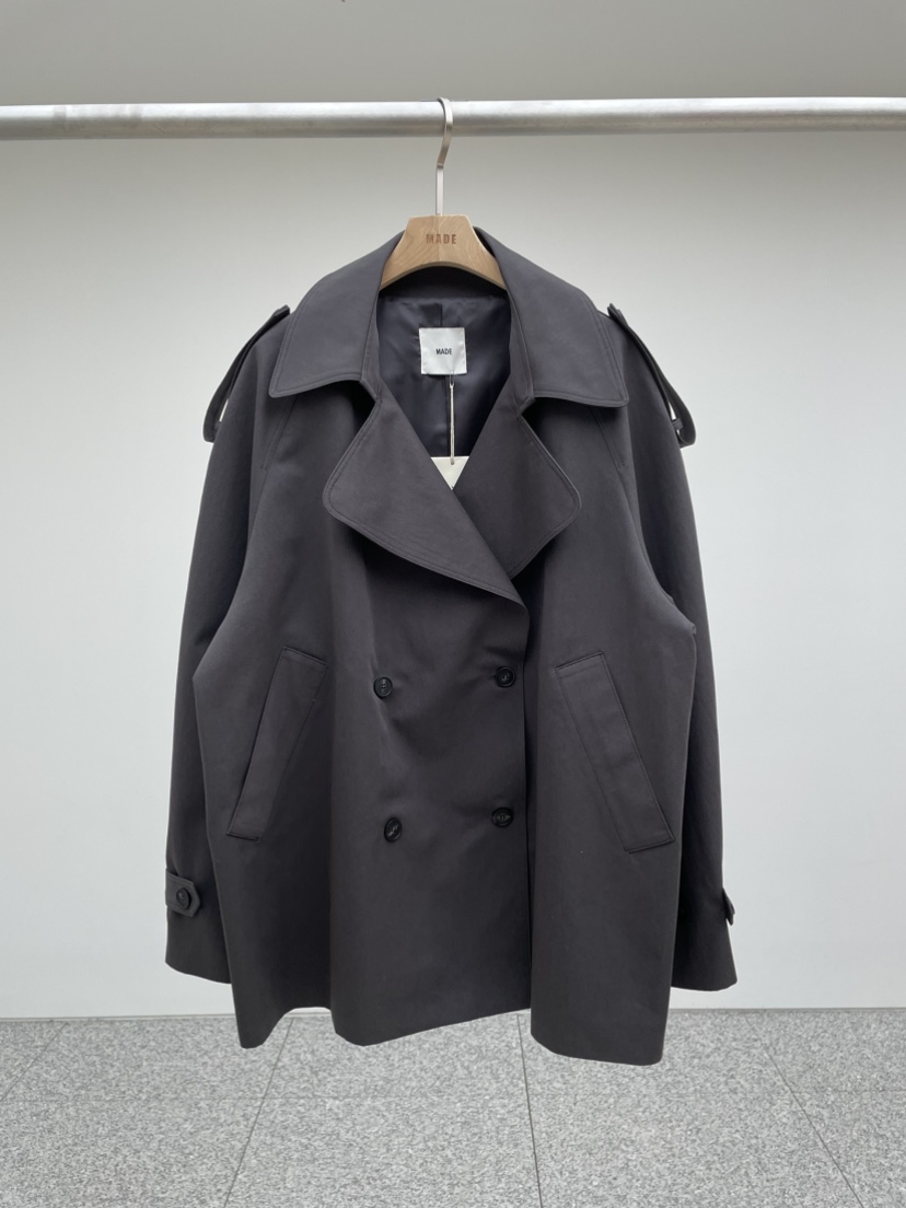 MADE-P東大門代購女裝新品熱賣推薦24秋冬人氣長款風衣含腰帶MADE-P長款風衣圖色2