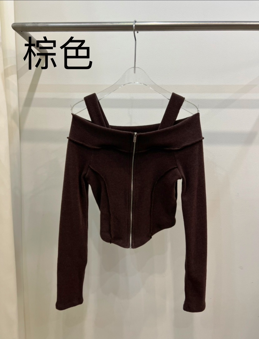 BILLION-L東大門實拍女裝新款休閑推薦時尚針織衫假兩件拉鏈BILLION-L針織衫圖色1