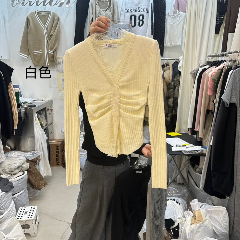 BILLION-L東大門實拍女裝新款人氣職業推薦時尚針織衫蕾絲BILLION-L針織衫圖色3