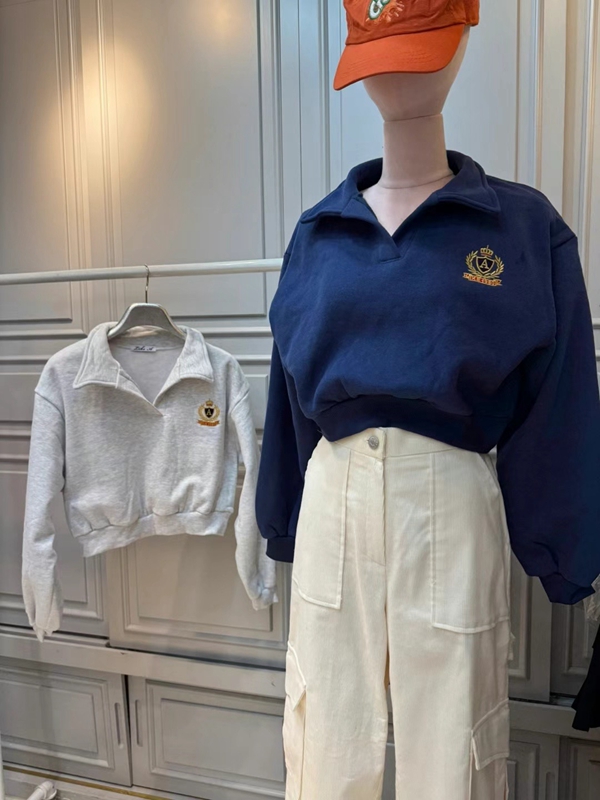 LIKE A韓國直郵女裝新品人氣24秋冬時尚推薦職業衛衣刺繡拉絨LIKE A衛衣