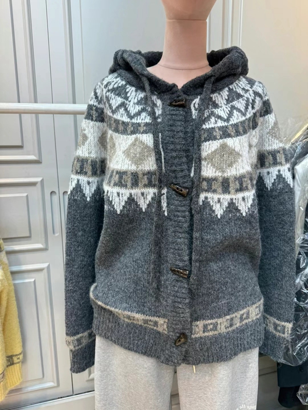 LIKE A東大門實拍女裝新品真品時尚人氣熱賣休閑針織衫連帽LIKE A針織衫圖色2