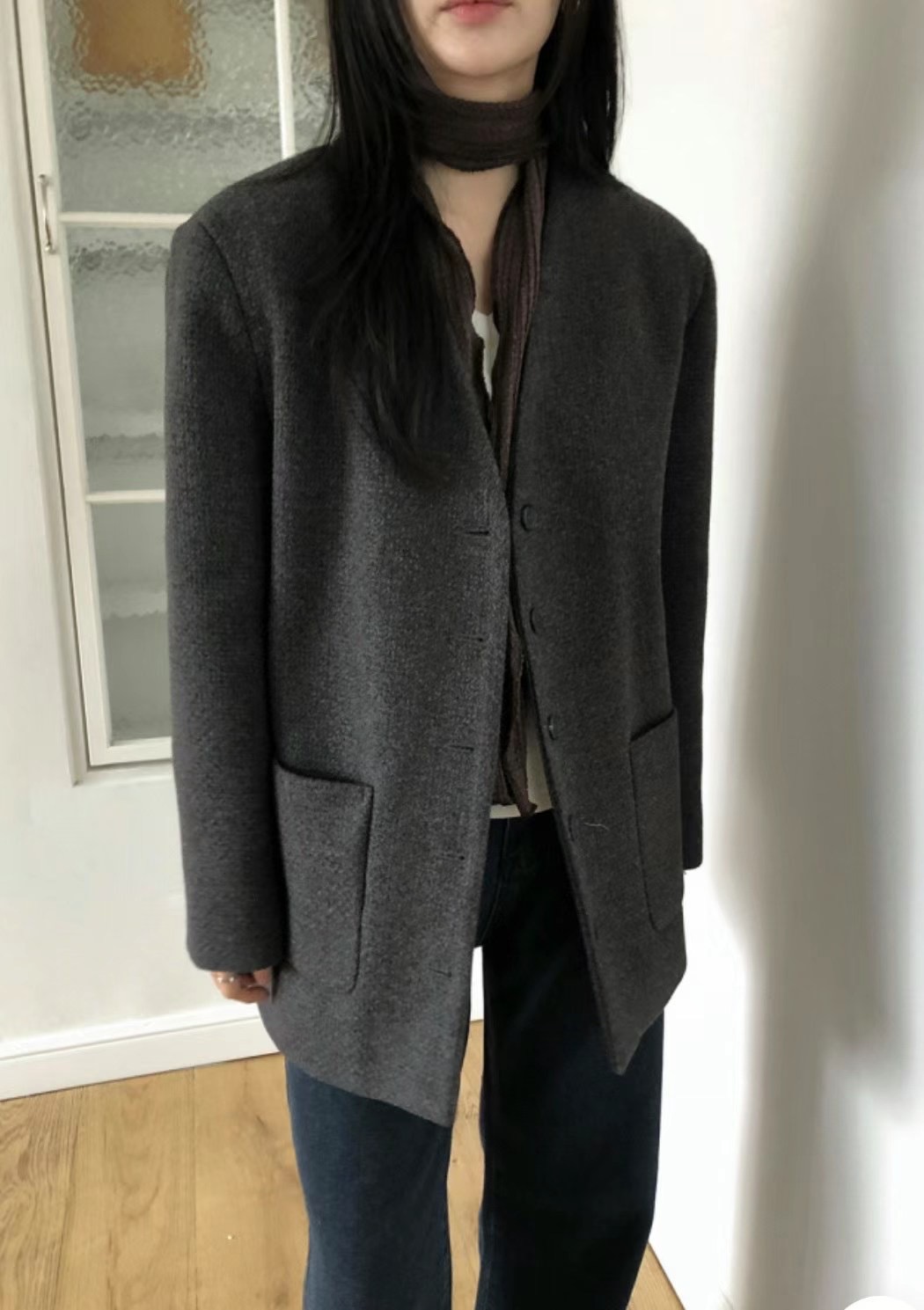 MONMOUTH東大門實拍女士新品24秋冬推薦真品休閑人氣時尚夾克MONMOUTH夾克