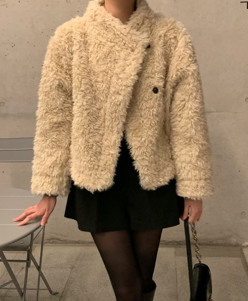 MADE東大門實拍女裝新款24秋冬人氣職業推薦熱賣休閑短款大衣MADE短款大衣