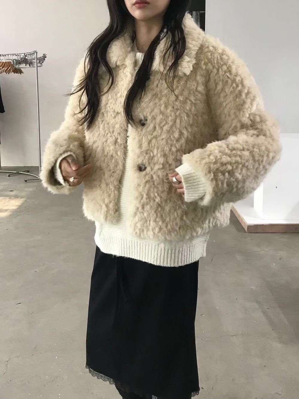 MADE東大門實拍女裝新款人氣休閑時尚推薦24秋冬熱賣短款大衣MADE短款大衣