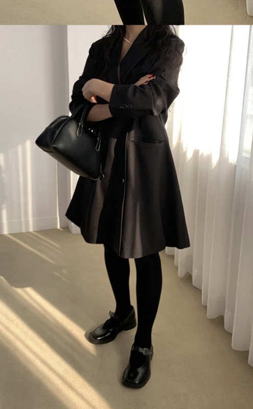 DODO東大門代購女裝新品真品時尚熱賣職業休閑中長款大衣長款DODO中長款大衣