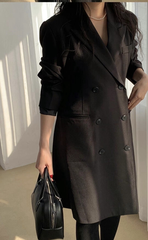 DODO東大門代購女裝新品真品時尚熱賣職業休閑中長款大衣長款DODO中長款大衣