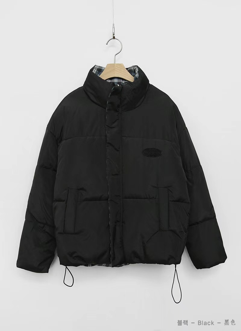 DKS08東大門實拍女士新品職業休閑推薦短款棉服格紋填充雙面DKS08短款棉服圖色2