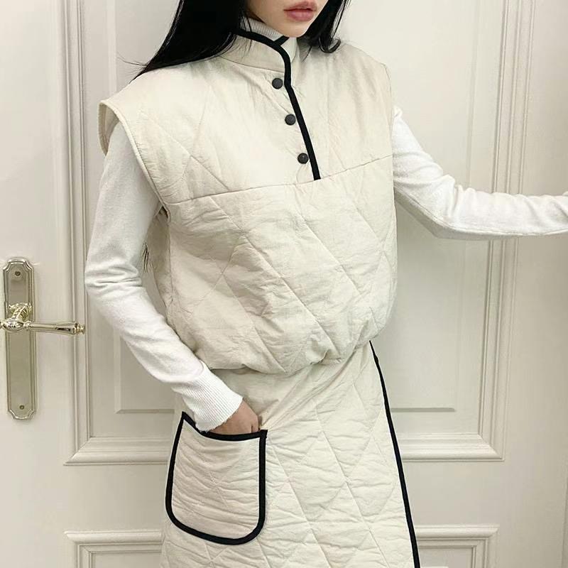 DKS08東大門代購女士新品時尚24秋冬人氣職業休閑吊帶背心填充DKS08吊帶/背心圖色2