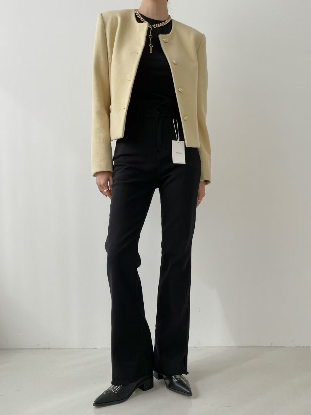 OH YEAH東大門實拍女裝新款人氣24秋冬時尚推薦牛仔褲拉絨OH YEAH牛仔褲