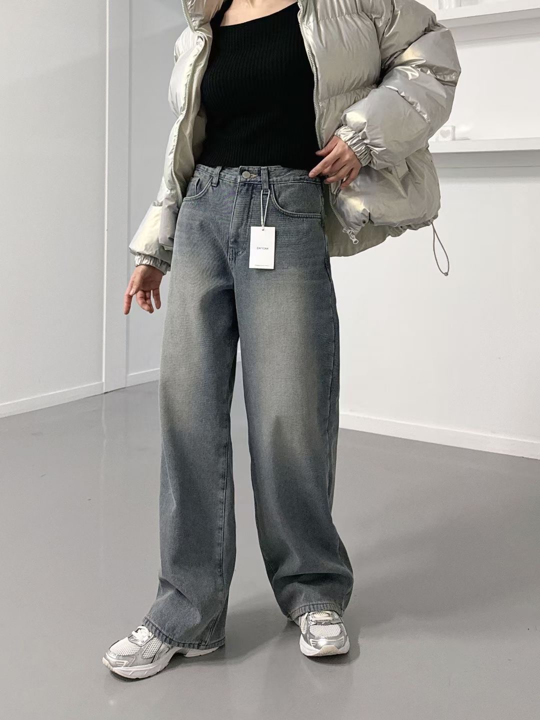 OH YEAH東大門直郵女裝新款真品推薦人氣24秋冬牛仔褲加絨OH YEAH牛仔褲
