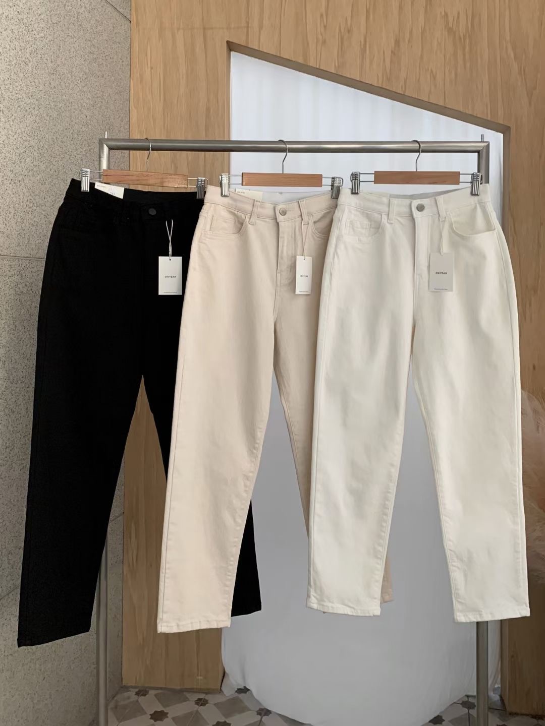 OH YEAH東大門實拍女士新品休閑人氣職業時尚真品牛仔褲拉絨OH YEAH牛仔褲圖色2左二色