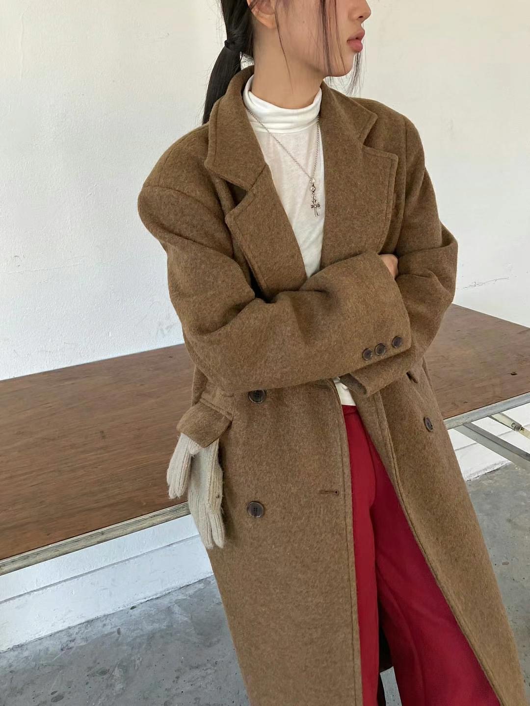 REGULAR東大門代購女裝新品推薦人氣職業真品中長款大衣羊毛REGULAR中長款大衣