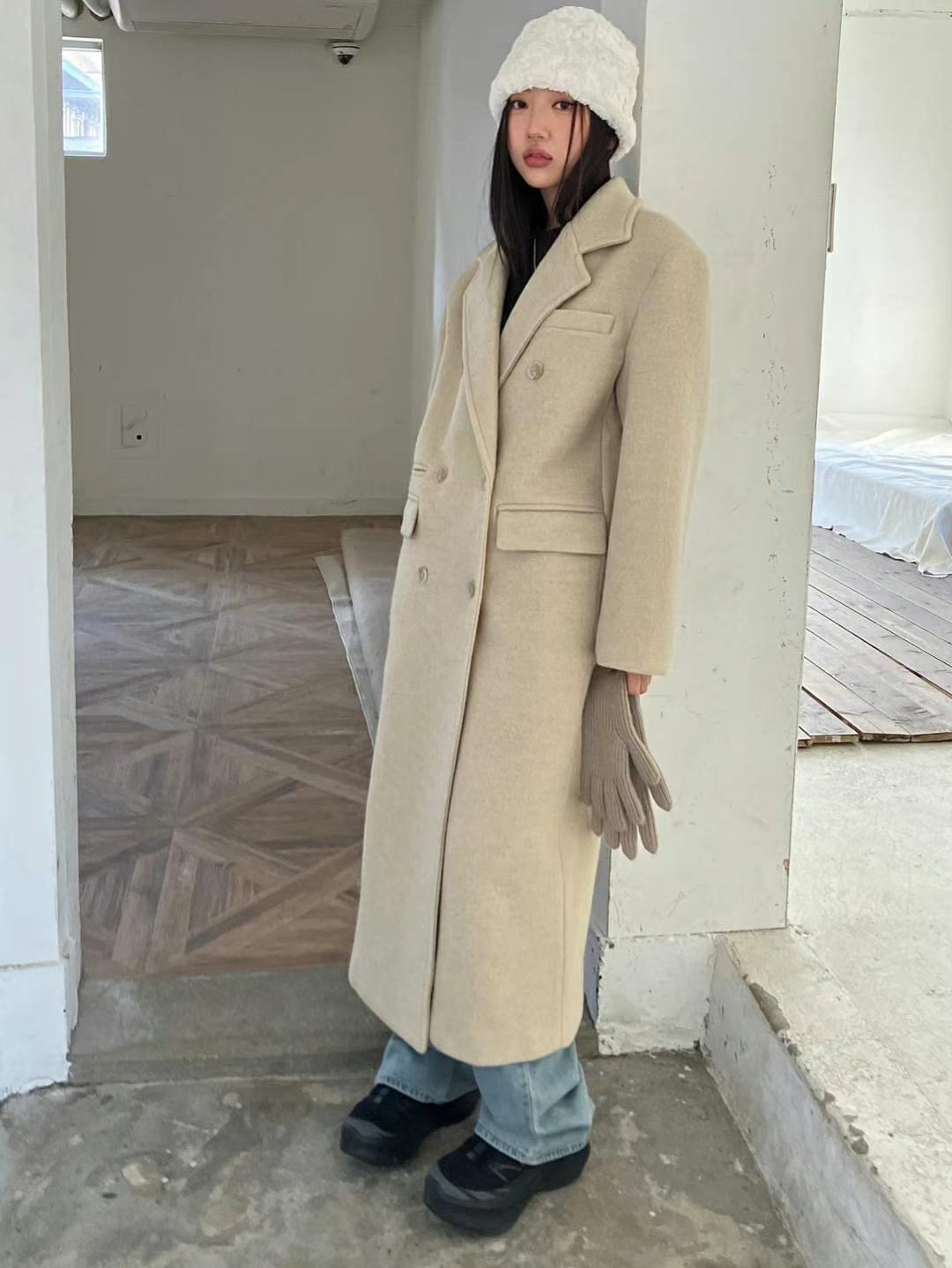 REGULAR東大門代購女裝新品推薦人氣職業真品中長款大衣羊毛REGULAR中長款大衣