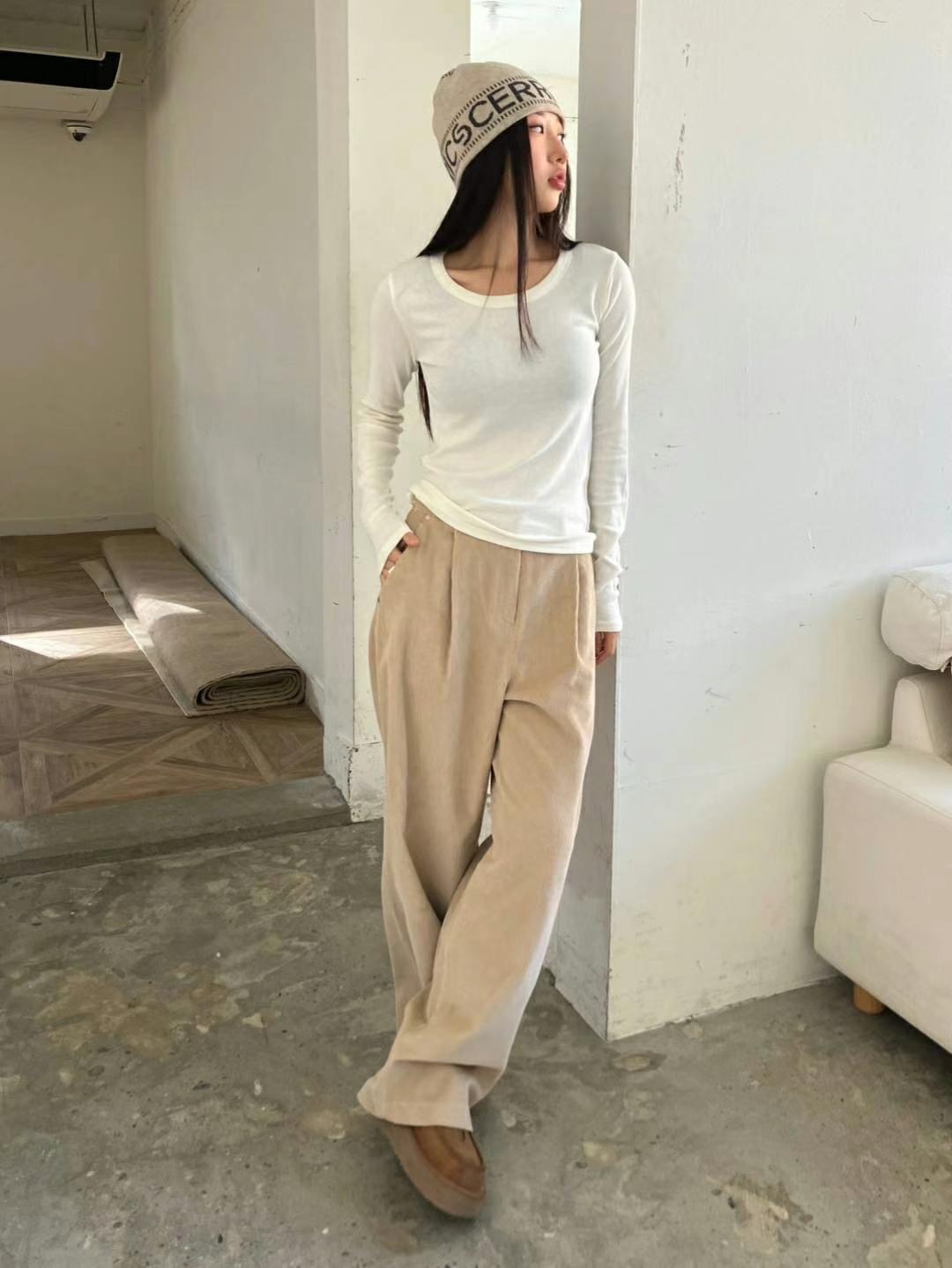 REGULAR韓國直郵女士新款人氣職業時尚休閑24秋冬休閑褲闊腿褲REGULAR休閑褲