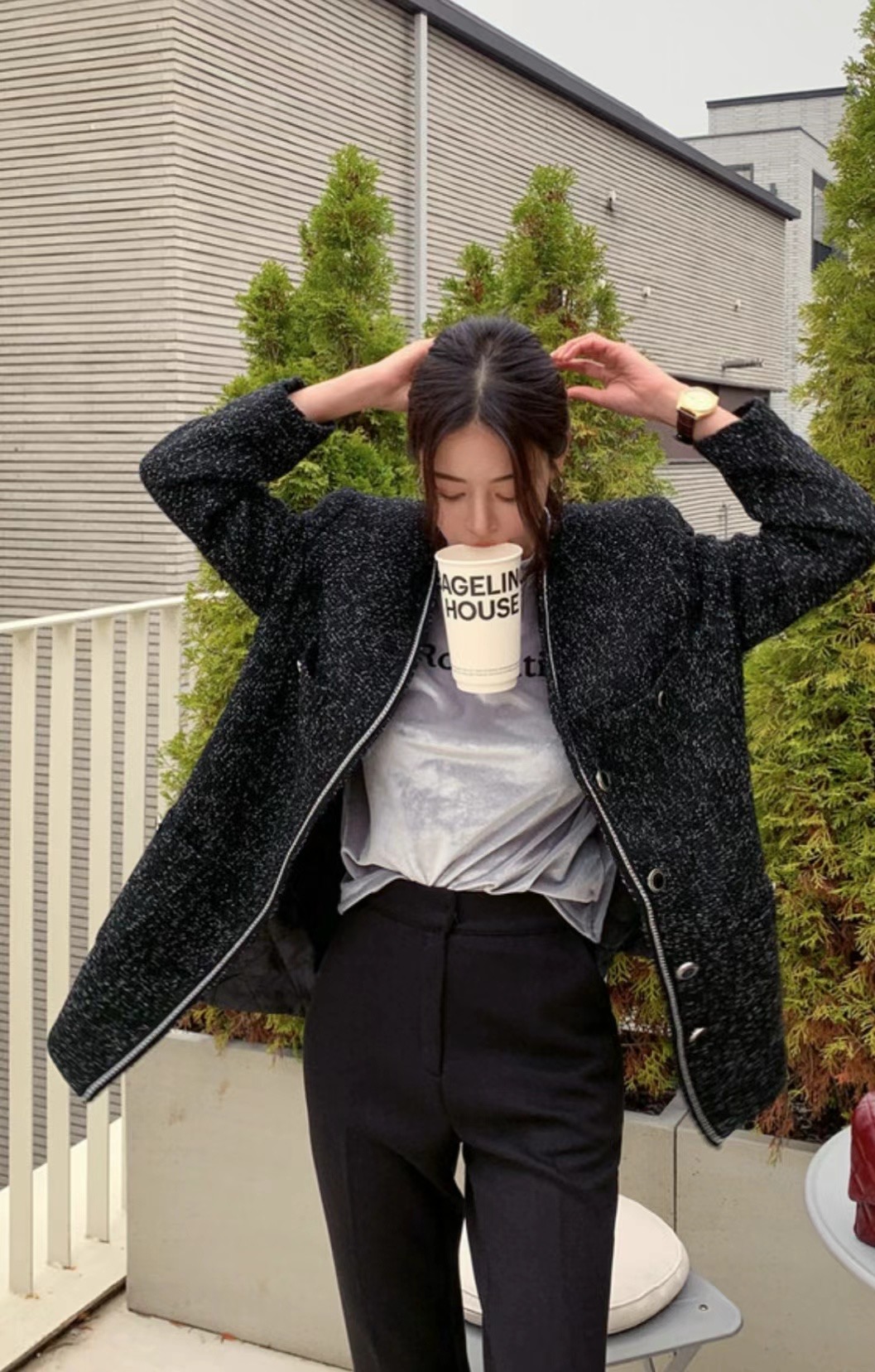 IACOCCA東大門實拍女裝新品熱賣職業時尚人氣推薦24秋冬短款大衣IACOCCA短款大衣
