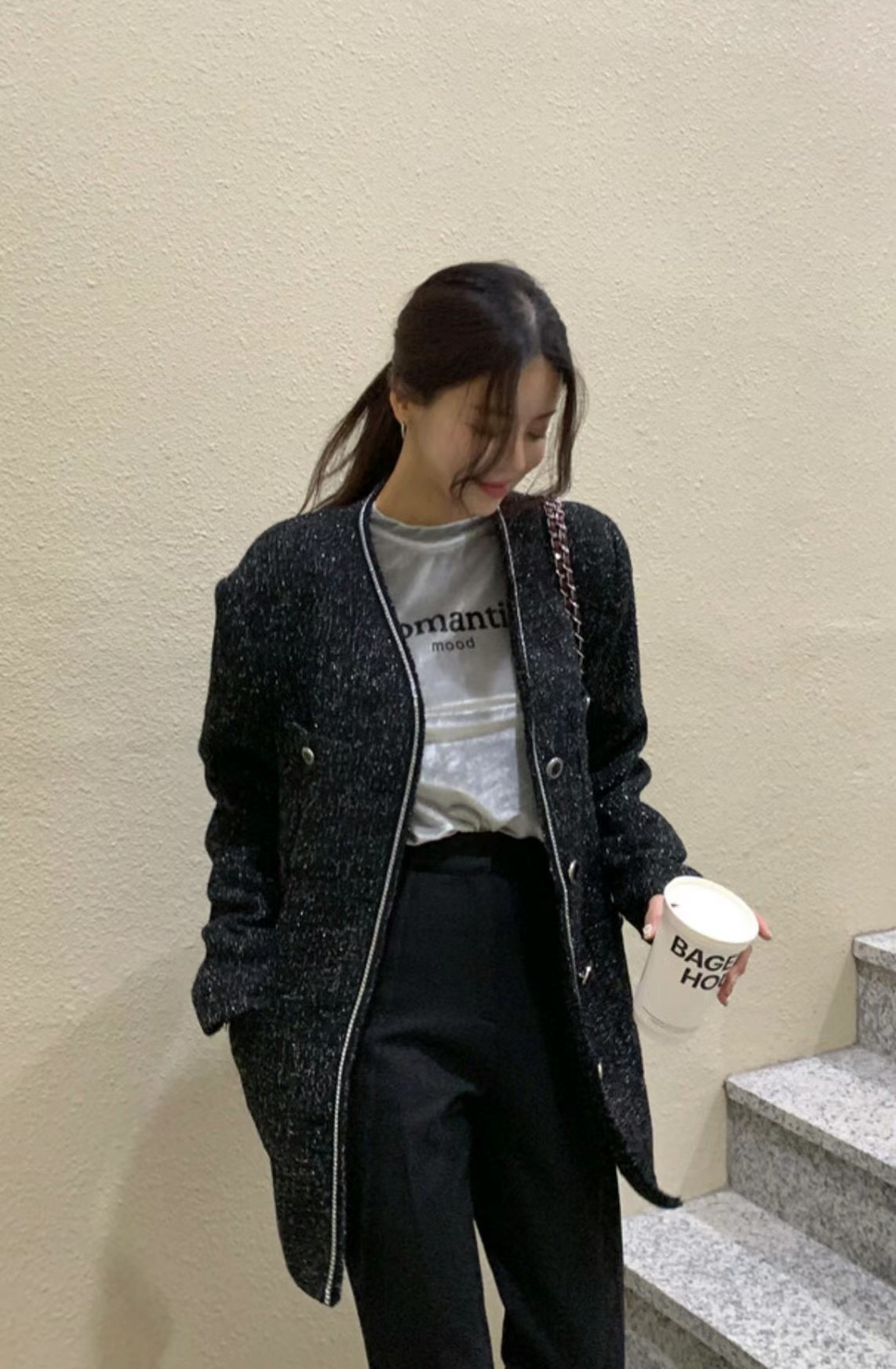 IACOCCA東大門實拍女裝新品熱賣職業時尚人氣推薦24秋冬短款大衣IACOCCA短款大衣