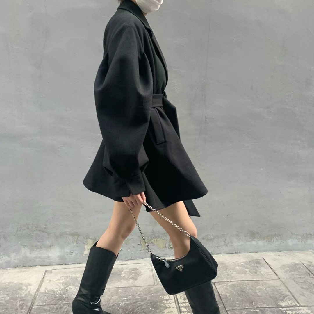 IACOCCA東大門代購女士新款人氣休閑職業24秋冬中長款大衣含腰帶IACOCCA中長款大衣