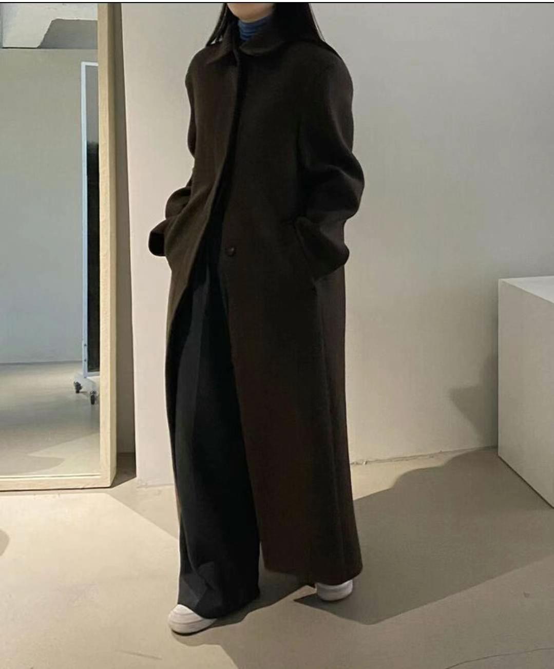 9nine韓國直郵東大門實拍女裝新品時尚真品人氣推薦中長款大衣9nine中長款大衣