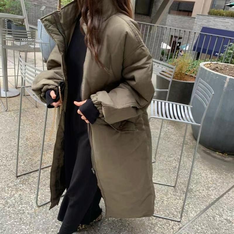 9nine韓國直郵東大門實拍女裝新品推薦24秋冬休閑真品長款棉服9nine長款棉服