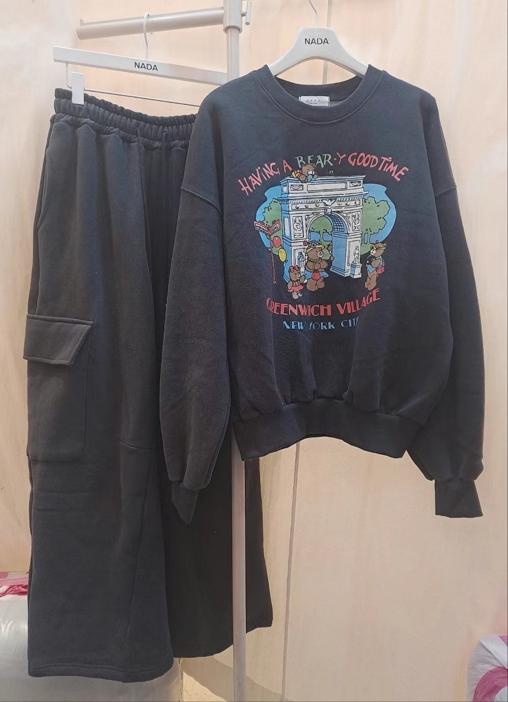 NADA韓國直郵東大門代購女裝新品職業推薦24秋冬時尚休閑衛衣NADA衛衣