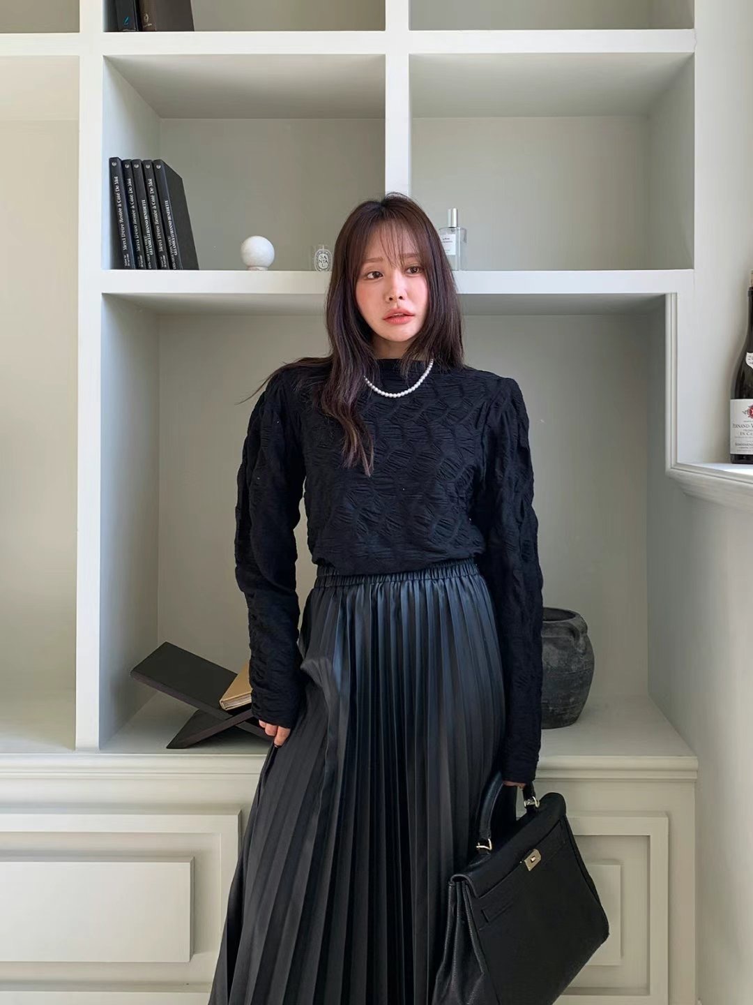 NADA韓國直郵東大門實拍女裝新款人氣休閑時尚24秋冬長袖T恤NADA長袖T恤圖色2