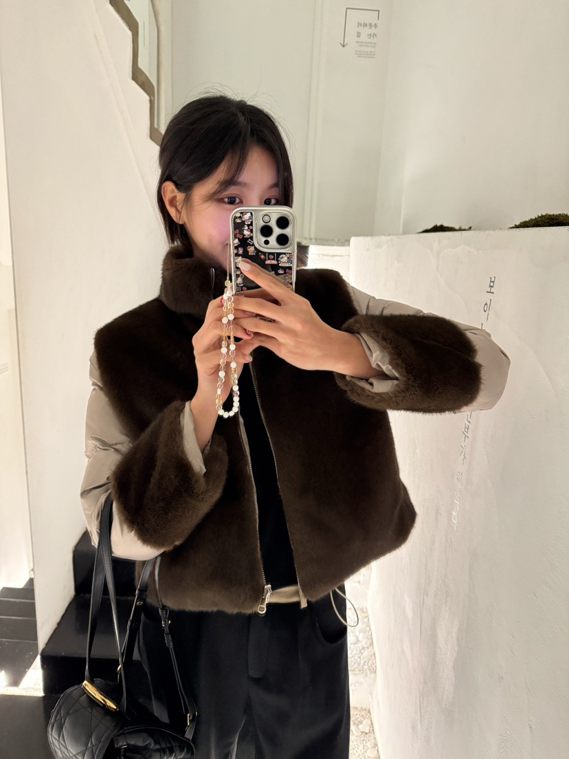 ON:UP直郵韓國代購女裝新款休閑24秋冬推薦短款羽絨服填充雙面ON:UP短款羽絨服圖色2