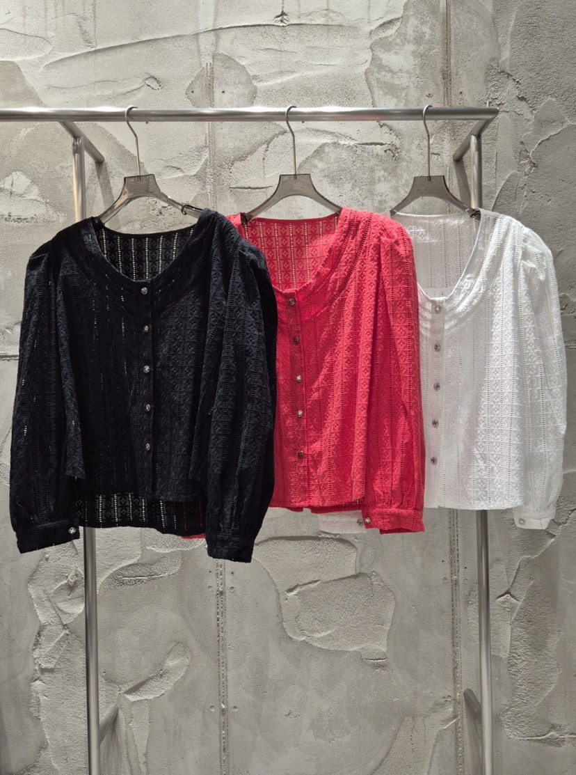 DANI直郵韓國代購女裝新品真品推薦時尚熱賣休閑襯衫蕾絲衫SANTAL襯衫/蕾絲衫