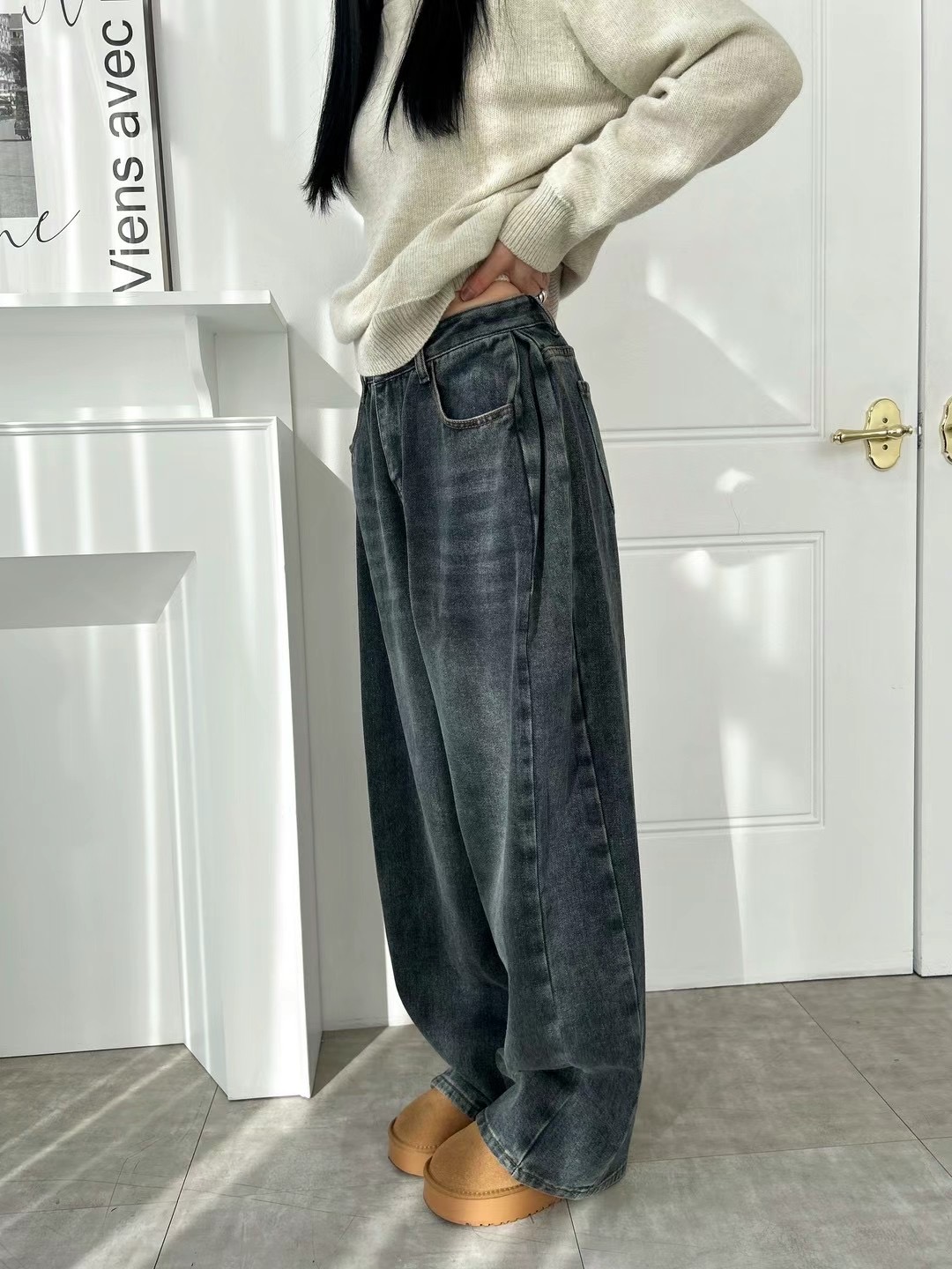 BLUE GIRL韓國直郵女裝新款時尚推薦真品24秋冬熱賣牛仔褲BLUE GIRL牛仔褲
