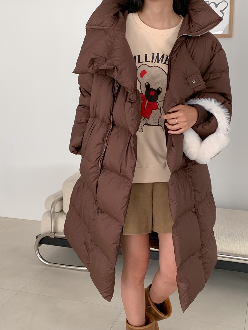 MILLIMETER韓國直郵女裝新品休閑時尚24秋冬熱賣長款羽絨服MILLIMETER長款羽絨服