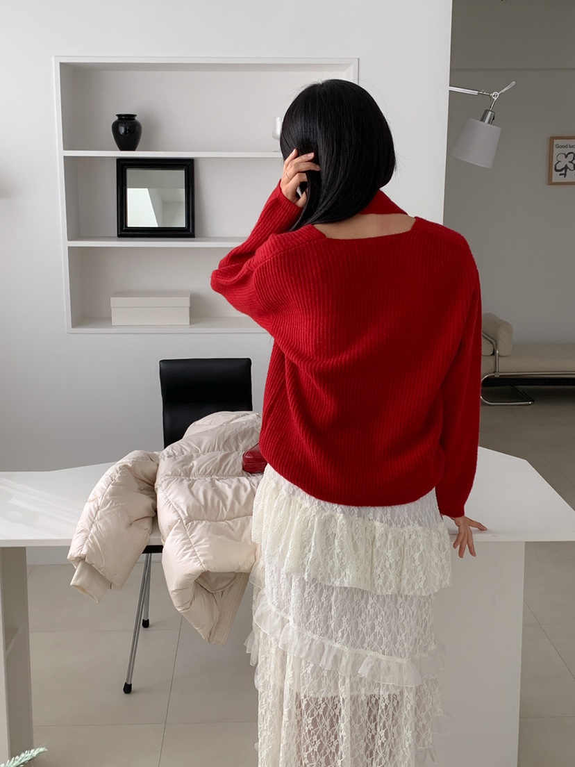 MILLIMETER直郵韓國代購女裝新品職業人氣24秋冬針織衫含圍巾MILLIMETER針織衫