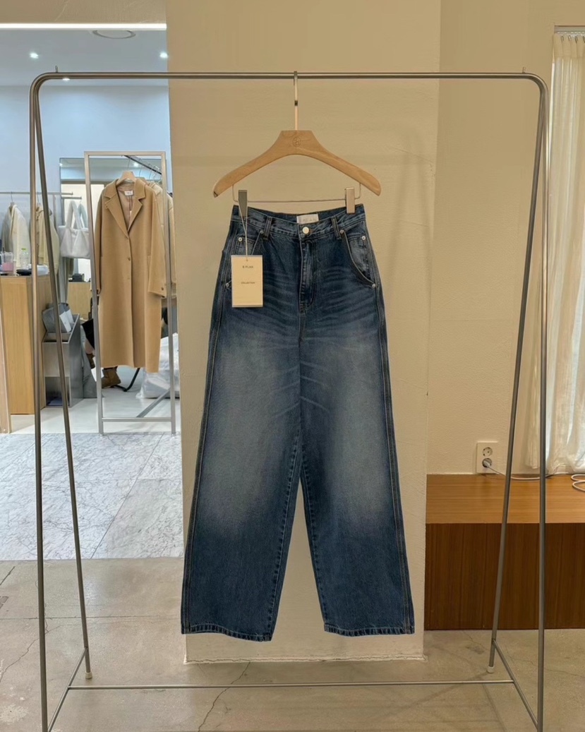 BPLAN韓國直郵東大門代購女裝新品24秋冬推薦職業時尚牛仔褲BPLAN牛仔褲