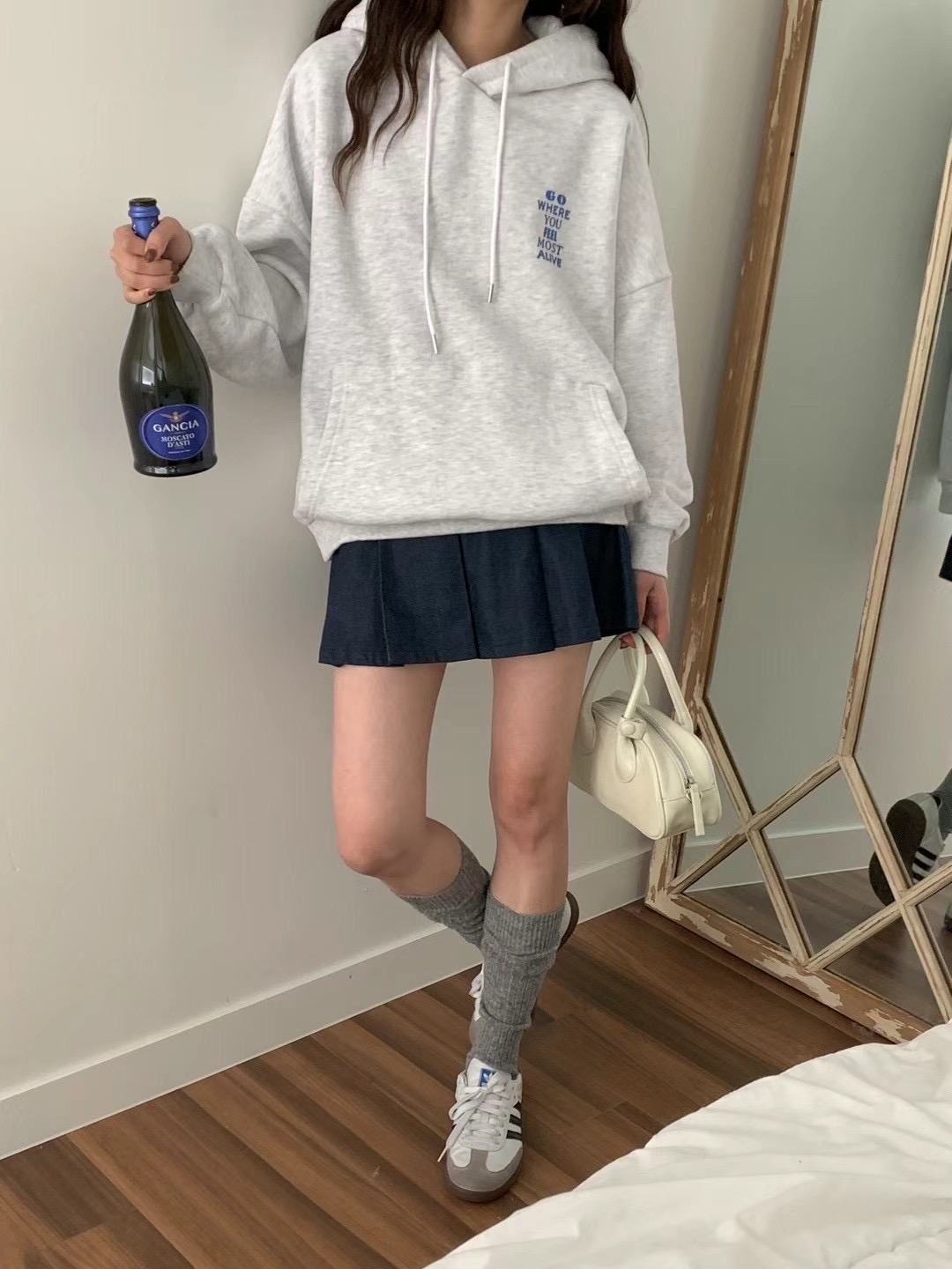 OBE韓國直郵女裝新款休閑24秋冬推薦職業時尚人氣真品衛衣加絨OBE衛衣