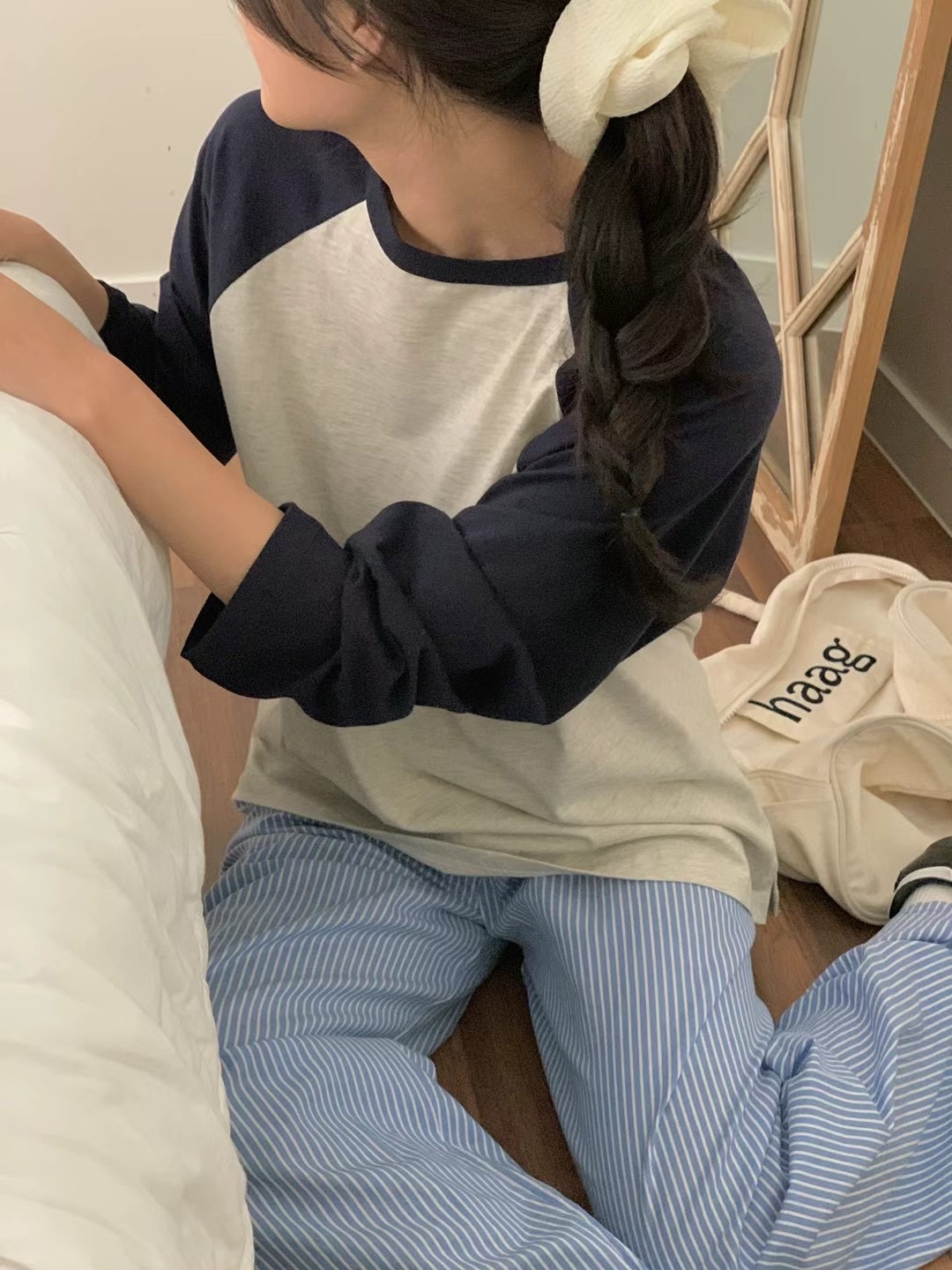 OBE東大門代購女裝新款熱賣時尚人氣職業24秋冬真品長袖T恤OBE長袖T恤