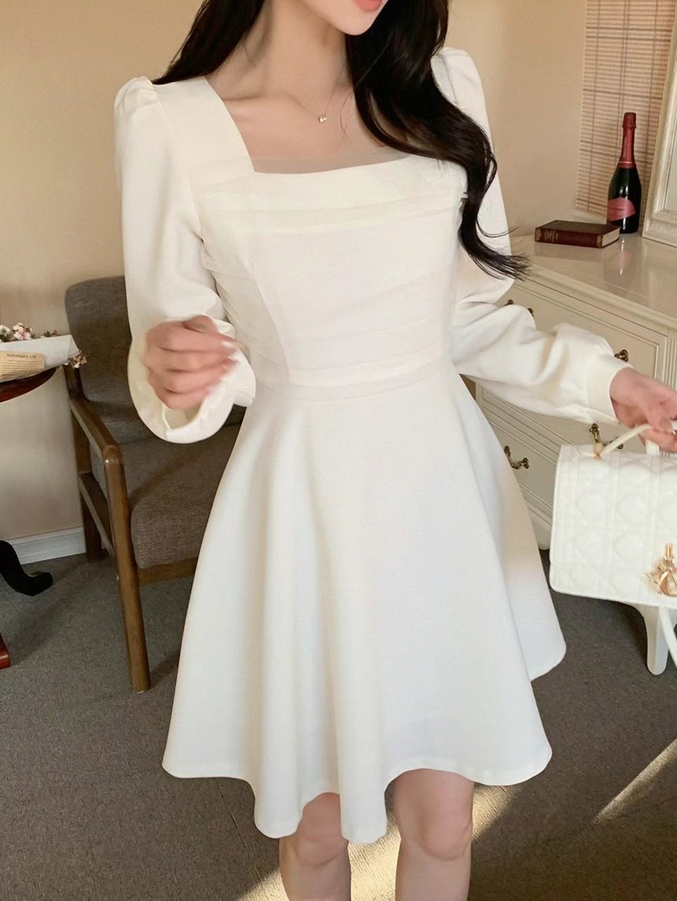 EEYOU韓國代購女裝新品職業推薦休閑真品時尚24秋冬熱賣連衣裙EEYOU連衣裙