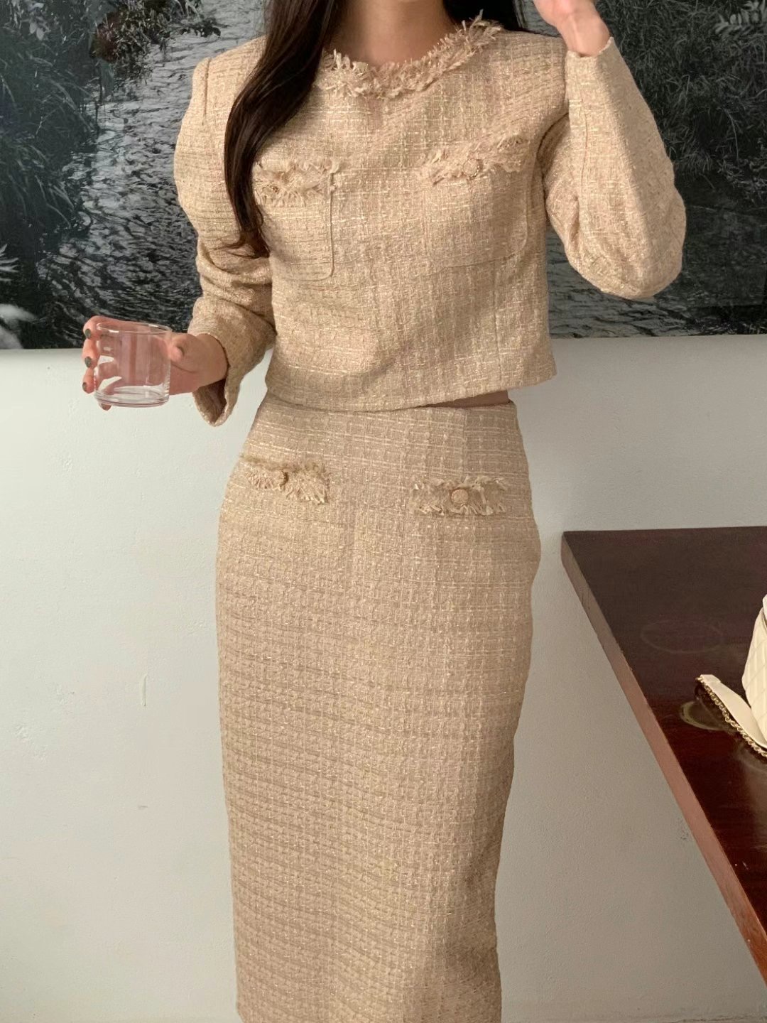 EEYOU韓國代購女士新款推薦熱賣職業24秋冬休閑時尚真品套裝EEYOU套裝