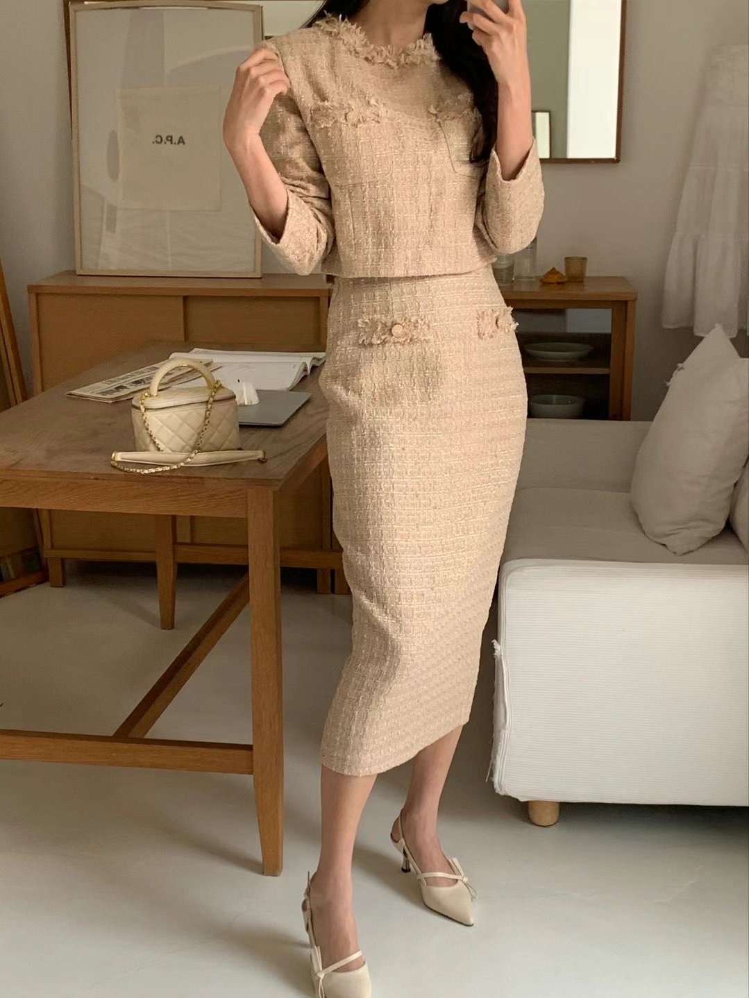 EEYOU韓國代購女士新款推薦熱賣職業24秋冬休閑時尚真品套裝EEYOU套裝圖色2