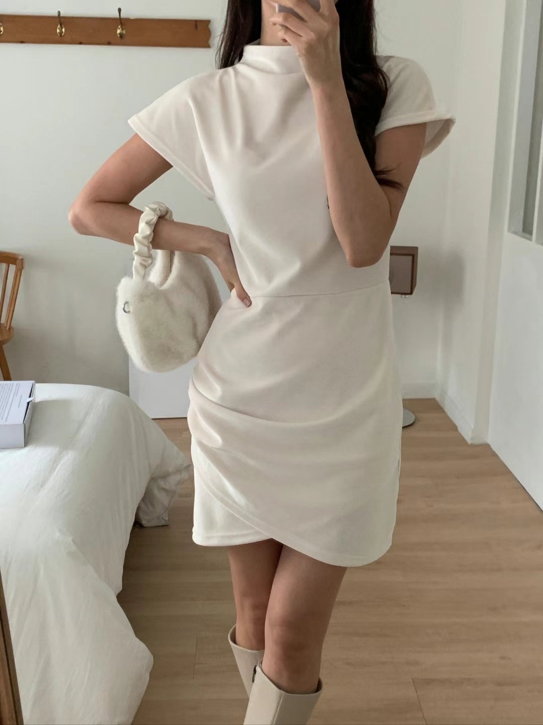 EEYOU東大門實拍女裝新款熱賣推薦真品24秋冬時尚職業連衣裙EEYOU連衣裙