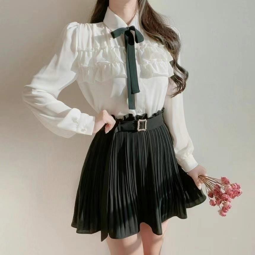 OLIVIA韓國直郵女士新品真品休閑熱賣職業24秋冬襯衫蕾絲衫OLIVIA襯衫/蕾絲衫