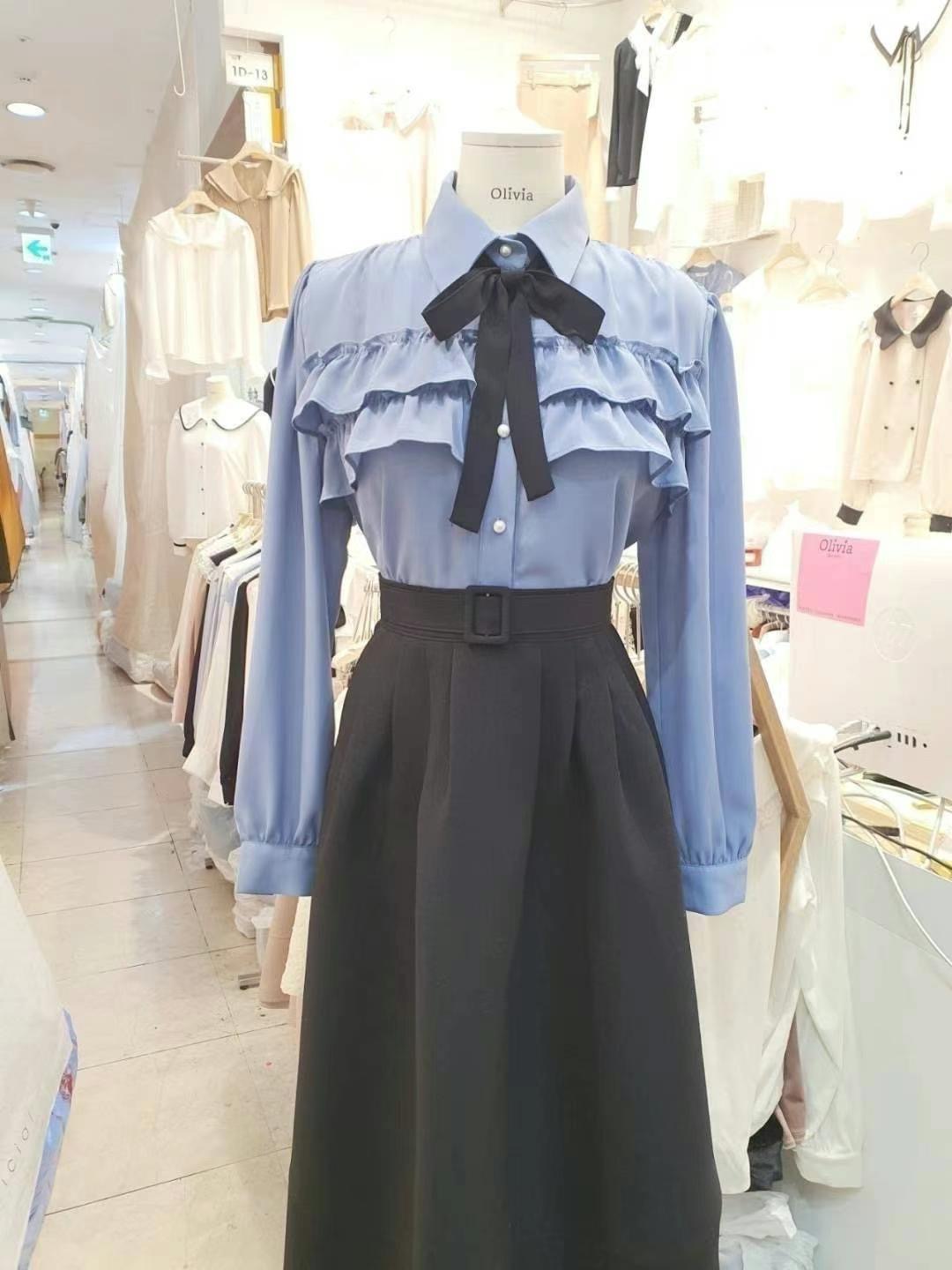 OLIVIA韓國直郵女士新品真品休閑熱賣職業24秋冬襯衫蕾絲衫OLIVIA襯衫/蕾絲衫圖色3