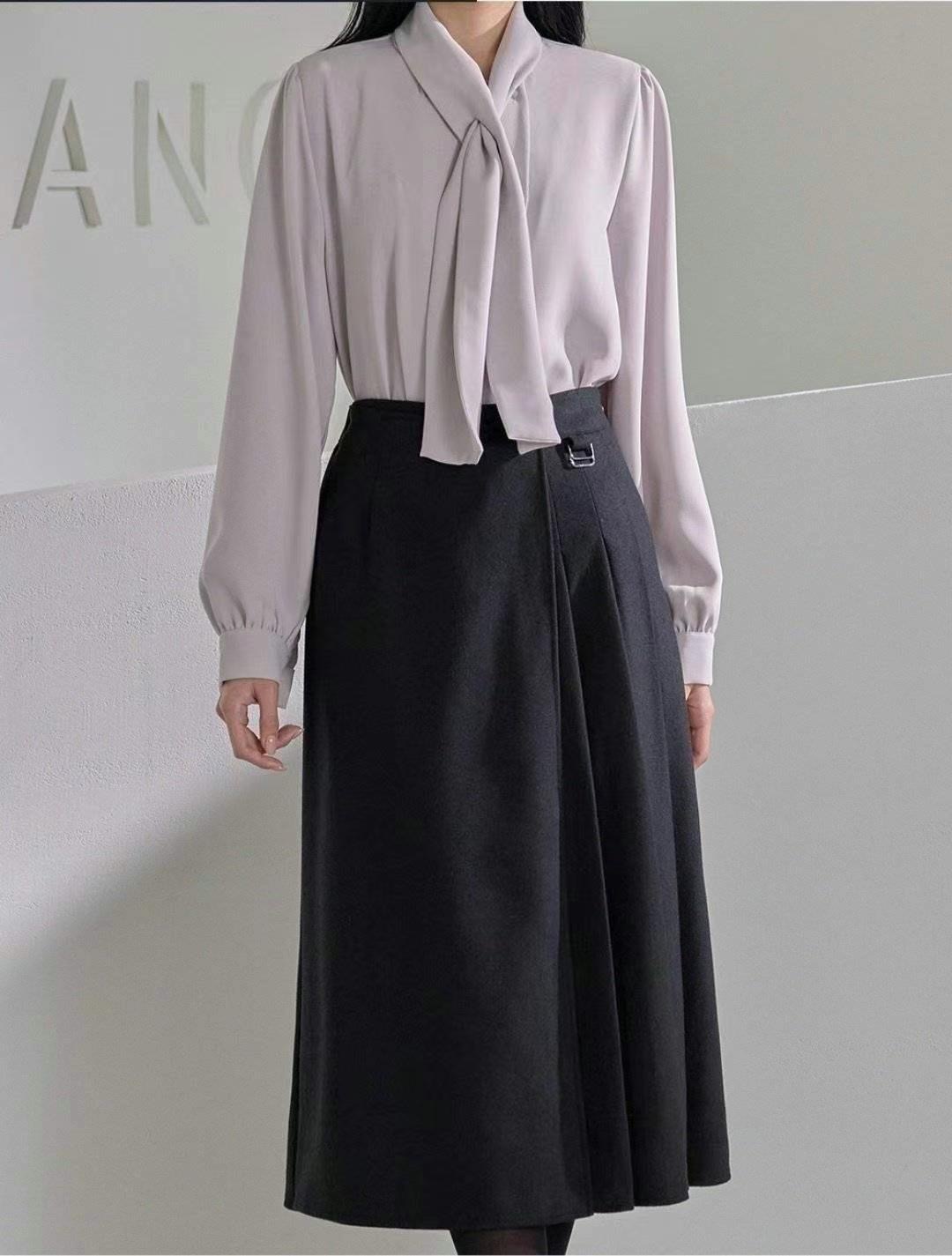 OLIVIA東大門代購女裝新款人氣時尚熱賣真品24秋冬半身裙中短裙OLIVIA半身裙/中短裙