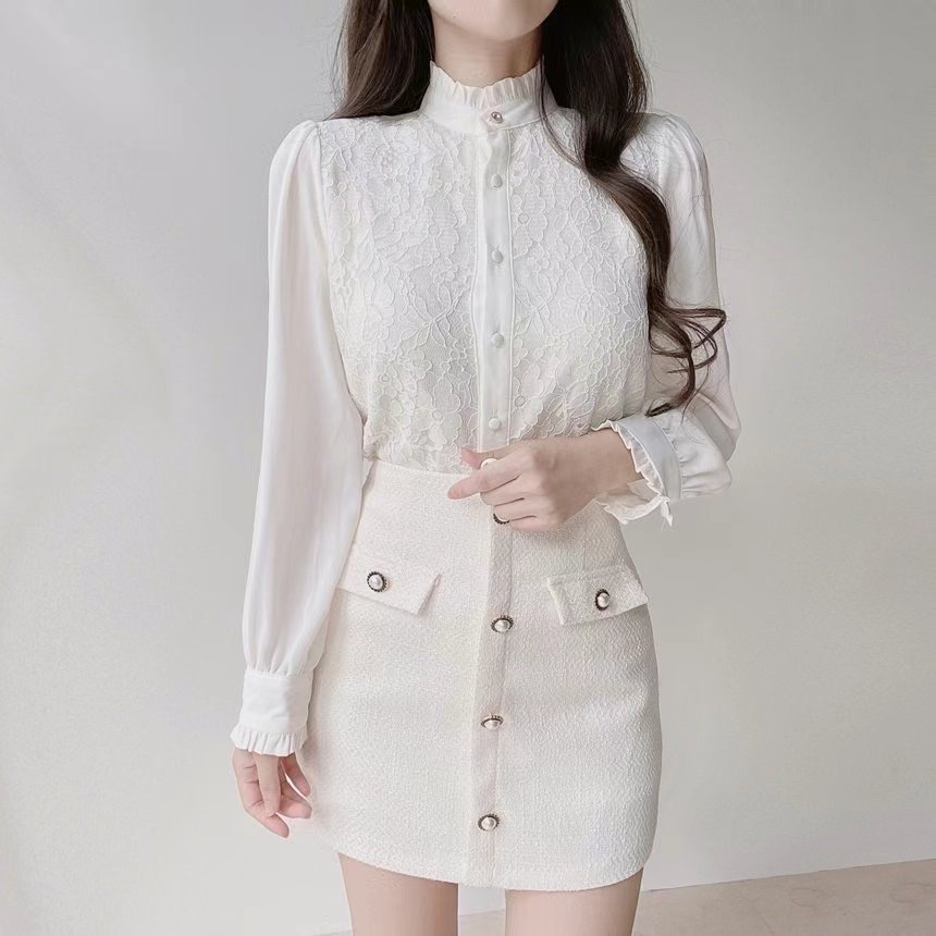 OLIVIA東大門代購女裝新品職業時尚人氣真品襯衫蕾絲衫蕾絲OLIVIA襯衫/蕾絲衫