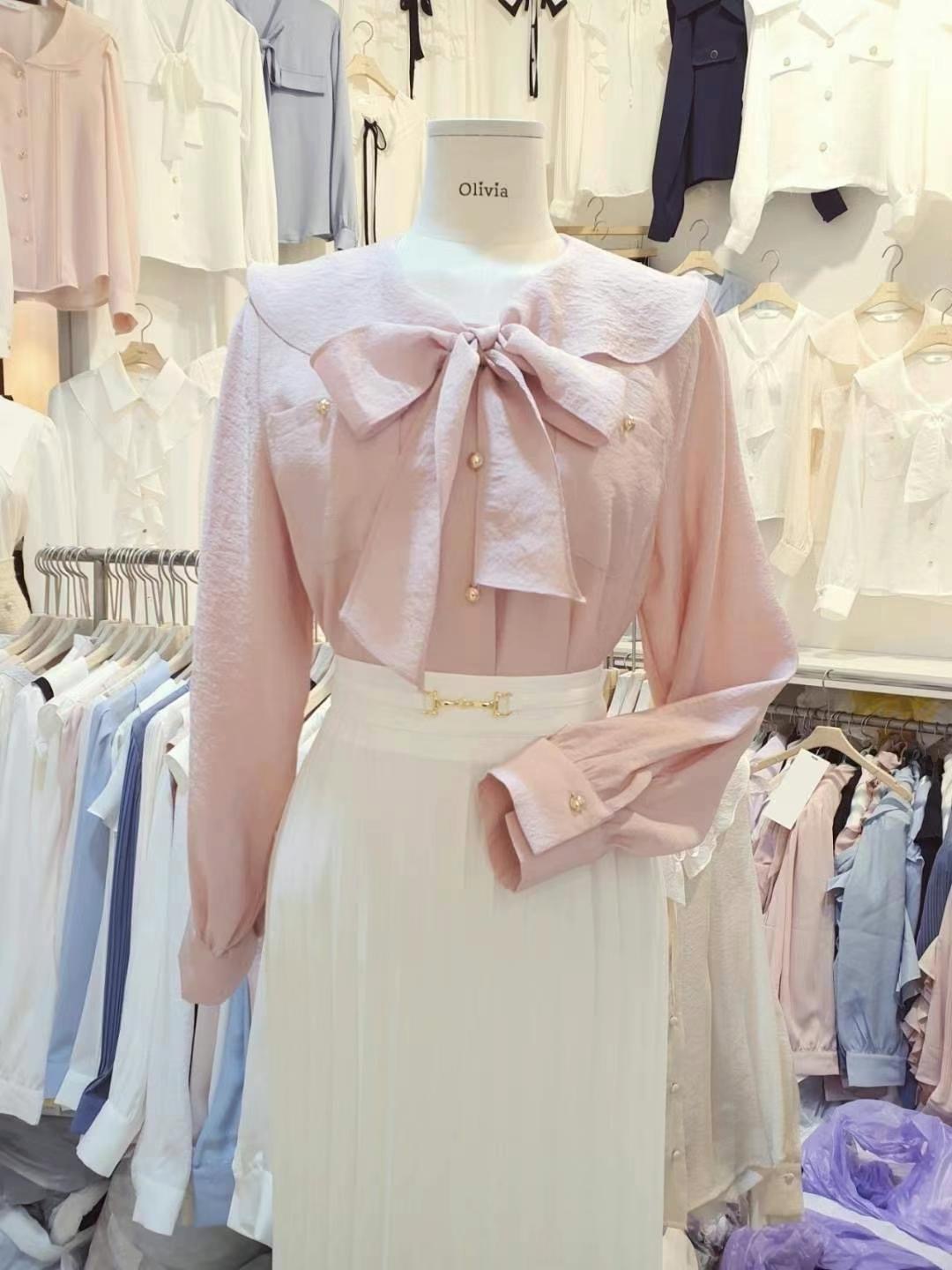 OLIVIA韓國直郵女裝新品時尚熱賣人氣職業真品24秋冬襯衫蕾絲衫OLIVIA襯衫/蕾絲衫圖色2