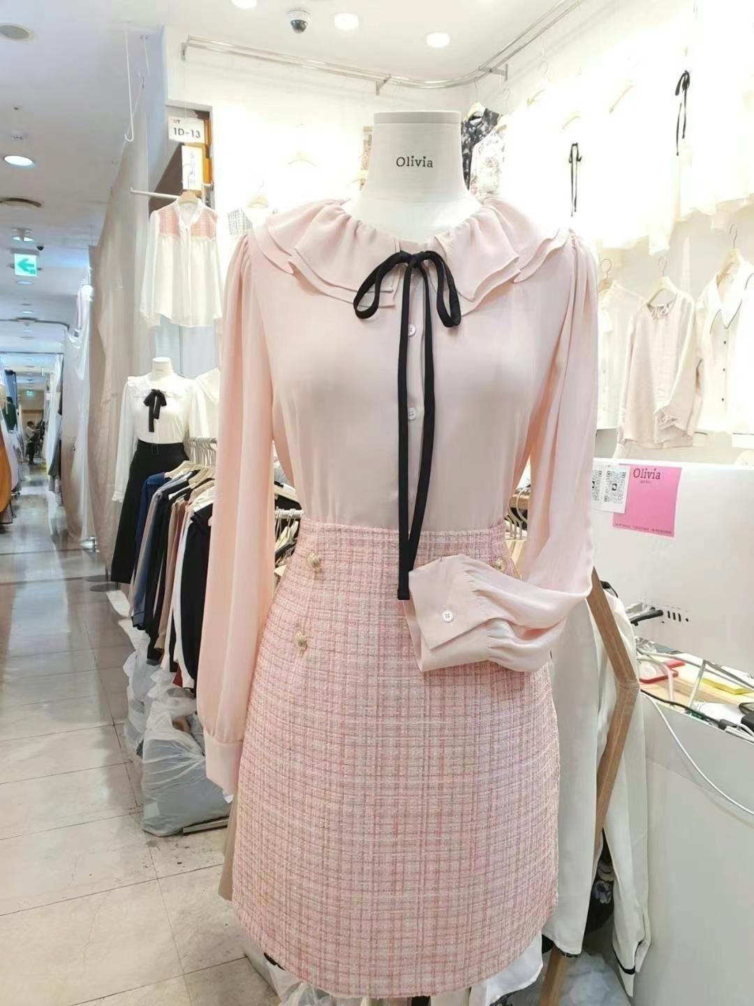 OLIVIA東大門直郵女士新款職業時尚人氣24秋冬熱賣襯衫蕾絲衫OLIVIA襯衫/蕾絲衫
