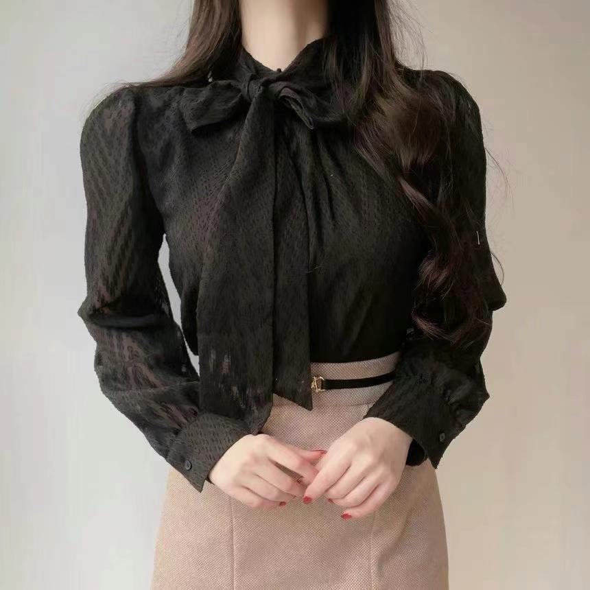 OLIVIA東大門代購女士新品人氣24秋冬職業推薦真品襯衫蕾絲衫OLIVIA襯衫/蕾絲衫