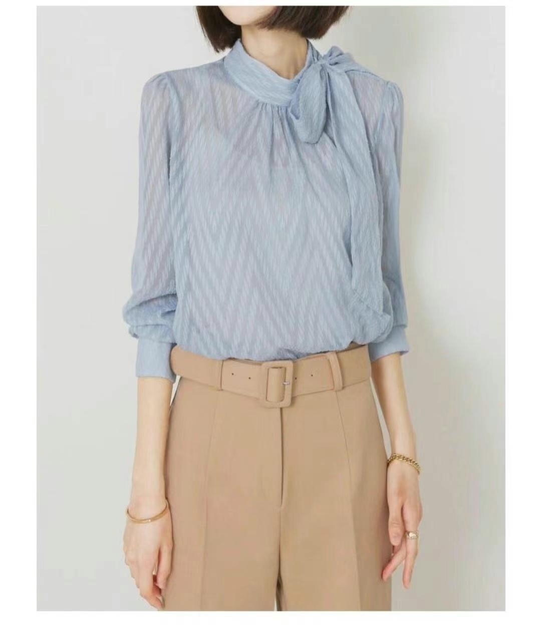 OLIVIA東大門代購女士新品人氣24秋冬職業推薦真品襯衫蕾絲衫OLIVIA襯衫/蕾絲衫圖色1