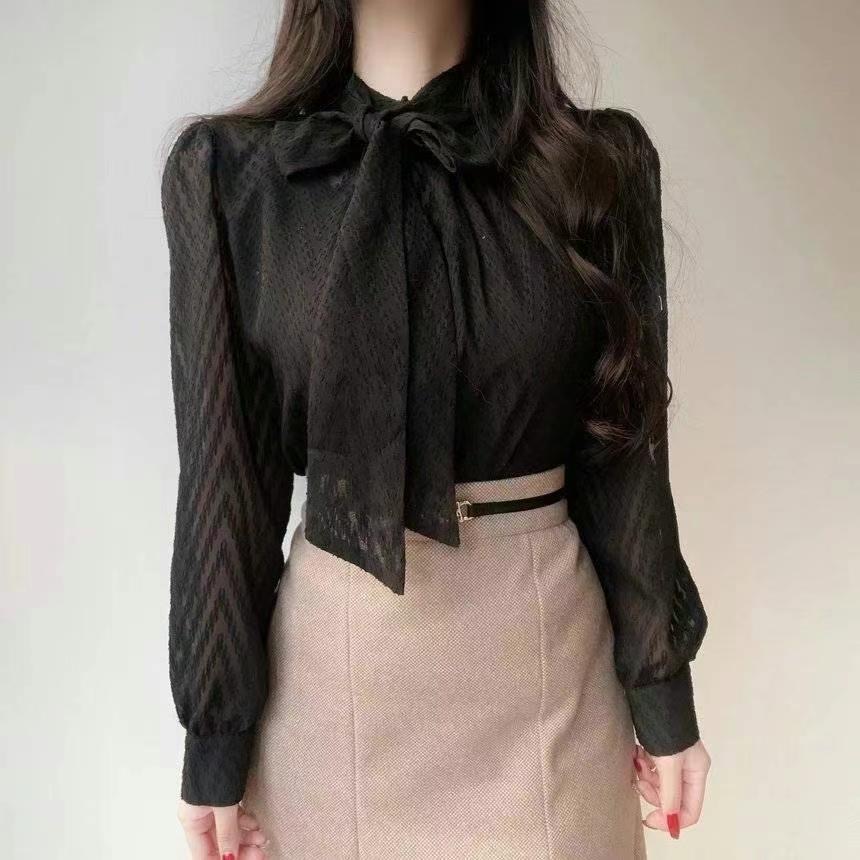 OLIVIA東大門代購女士新品人氣24秋冬職業推薦真品襯衫蕾絲衫OLIVIA襯衫/蕾絲衫圖色2