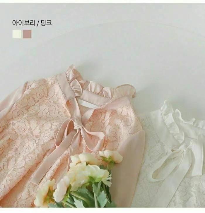 OLIVIA東大門實拍女士新款時尚休閑真品24秋冬襯衫蕾絲衫蕾絲OLIVIA襯衫/蕾絲衫